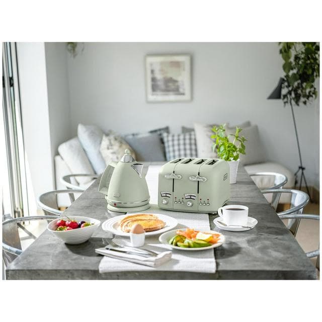 De'Longhi CTO4.GR Argento Flora 4 Slice Toaster - Green - gallery image 2