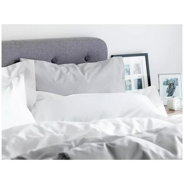 Habitat Pure Cotton 200TC Standard Pillowcase Pair - White - gallery image 2