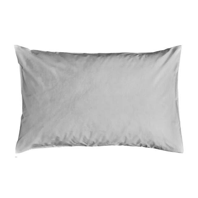 Habitat Pure Cotton 200TC Standard Pillowcase Pair - Grey - gallery image 1