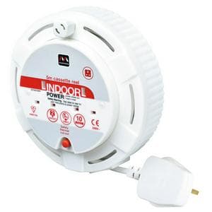 Masterplug 2 Socket 10 amp Cassette Reel White 5m