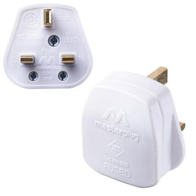 Masterplug 13a Fused Plug White - gallery image 1