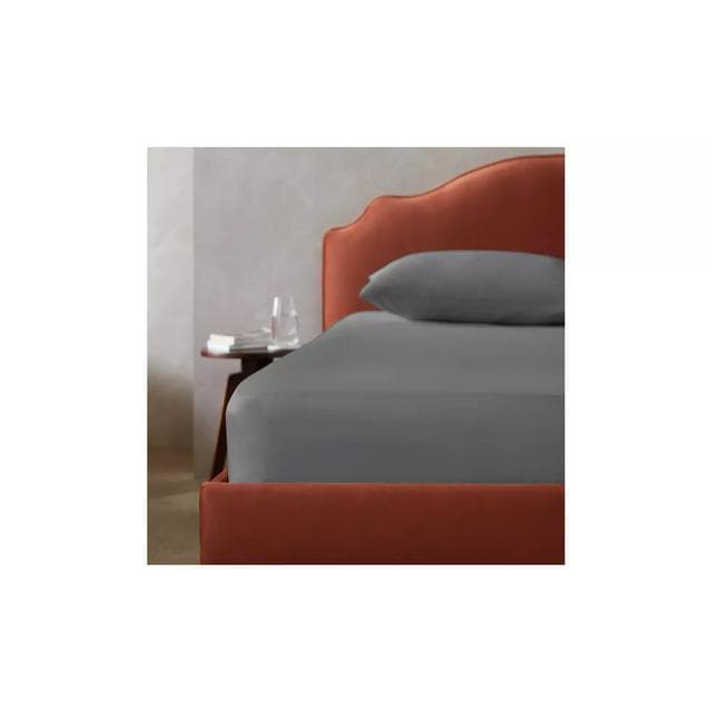 Habitat Egyptian Cotton 400TC Fitted Sheet - Slate Grey - gallery image 3
