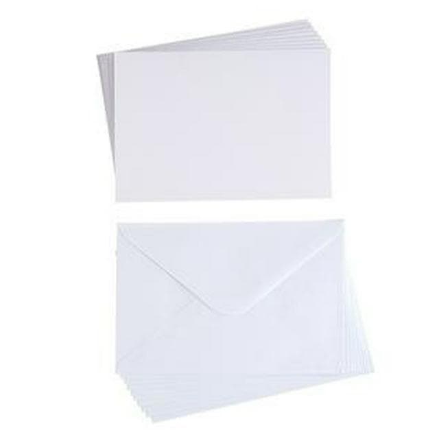 Get Creative Pack of 10 A6 Blank White Cards & Envelopes - gallery image 1