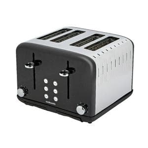 Cookworks Metal Pyramid 4 Slice Toaster Black