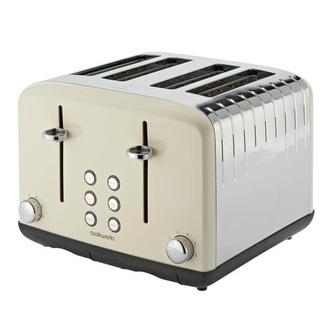 Cookworks Almond Metal Pyramid 4 Slice Toaster - gallery image 1