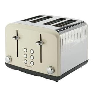 Cookworks Almond Metal Pyramid 4 Slice Toaster