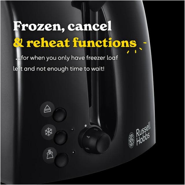 Russell Hobbs Textures 2 Slice Black Plastic Toaster 21641 - gallery image 3