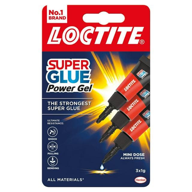 Loctite Pack of 3 Mini Trio Super Glue Power Gel 1g - gallery image 1