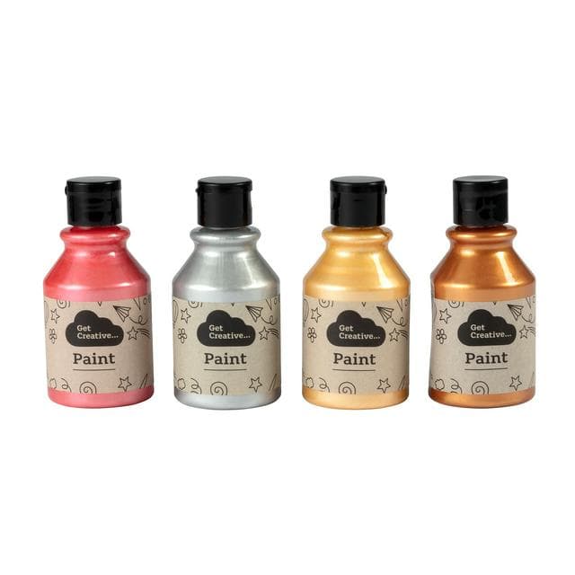 Get Creative 150ml Pack of 4 Metallic Paint - gallery image 1