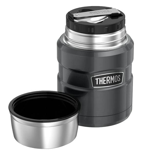 Thermos Stainless Steel King Gun Metal Food Flask - 470ml - gallery image 3