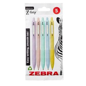 Zebra Pastel z-grip 5 pack