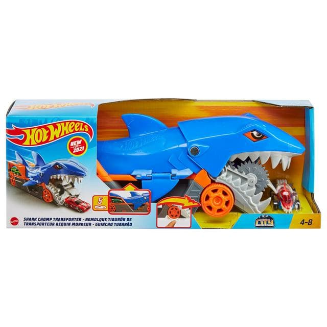 Hot Wheels Shark Chomp Transporter Playset - gallery image 1