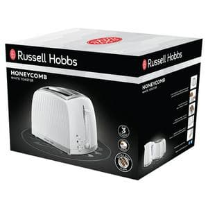 Russell Hobbs Honeycomb 2 Slice White Plastic Toaster 26060