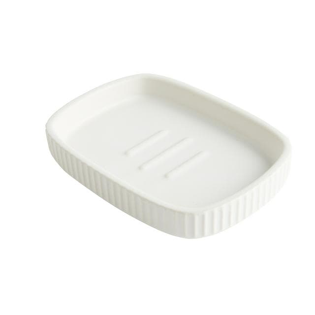Sainsbury's Home Ribbed Soap Dish - White - gallery image 1