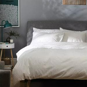 Habitat White Seersucker Duvet Set - Double