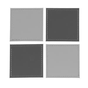 Habitat Pack of 4 Faux Leather Two Tone Reversible Coaster - Grey