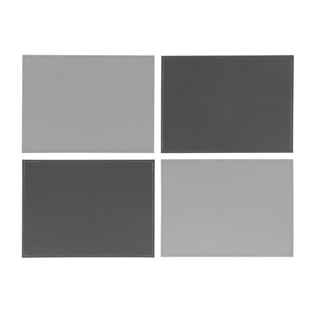 Habitat Pack of 4 Faux Leather Two Tone Reversible Placemat - Grey - gallery image 1
