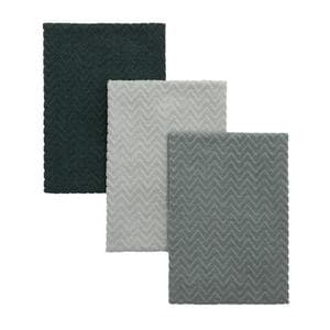 Habitat Pack of 3 Zig Zag Terry Greys Tea Towels