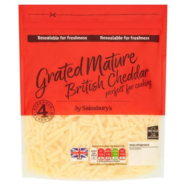 Sainsbury's British Mature Grated Cheddar Cheese 250g - gallery image 1