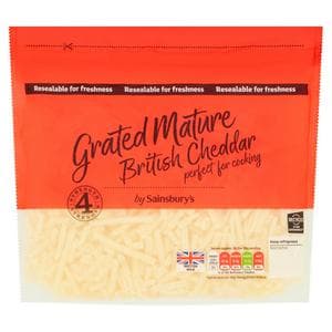 Sainsbury's British Mature Grated Cheddar Cheese 500g