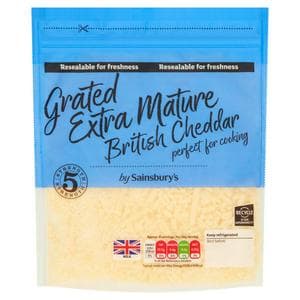 Sainsbury's British Extra Mature Grated Cheddar Cheese 250g