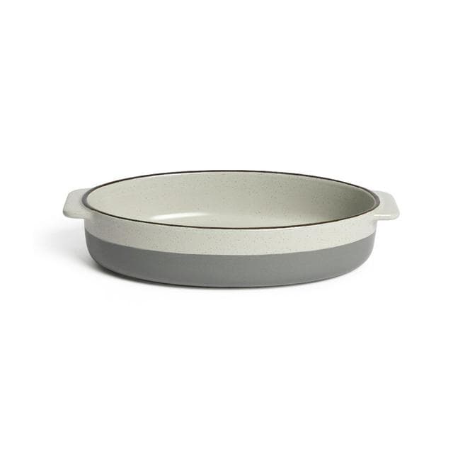 Habitat 29cm Speckle Medium Ceramic Oval Roaster- Grey - gallery image 4
