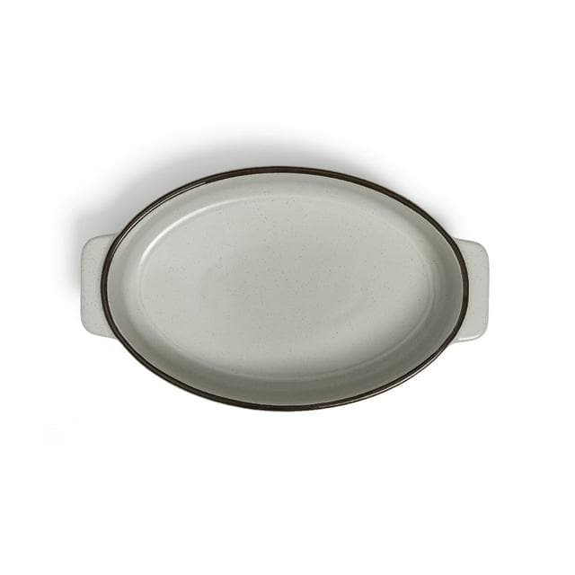 Habitat 29cm Speckle Medium Ceramic Oval Roaster- Grey - gallery image 5