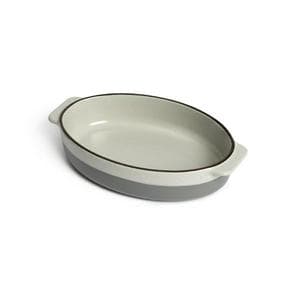 Habitat 29cm Speckle Medium Ceramic Oval Roaster- Grey