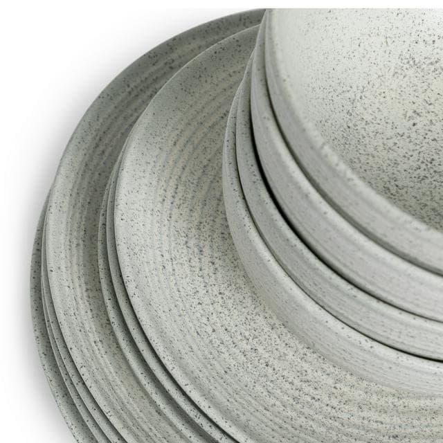 Habitat Textured Ripple Dinnerset Chalk 12pc - gallery image 3