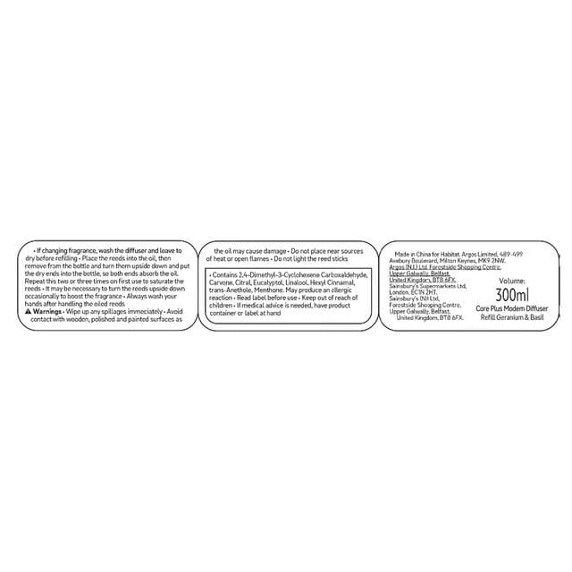 Habitat 300ml Diffuser Refill - Geranium & Basil - gallery image 3