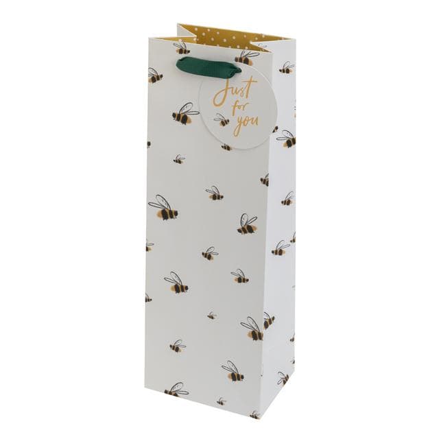 Sainsbury's Home Ditsy Floral Bee Bottle Gift Bag For Champagne Prosecco Wine - gallery image 1