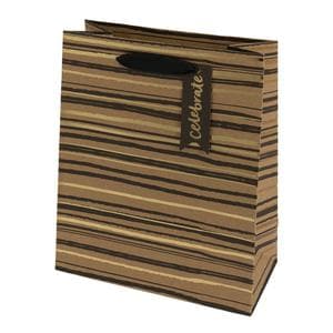Sainsbury's Home Kraft Stripe Medium Present Gift Bag Birthday Celebration
