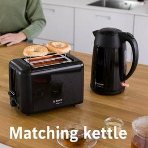 Bosch TAT3P423GB Deslineline Stainless Steel 2 Slice Toaster - Black