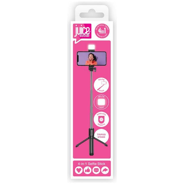 Juice Social 4In1 Glow Selfie Stick Blk - gallery image 5
