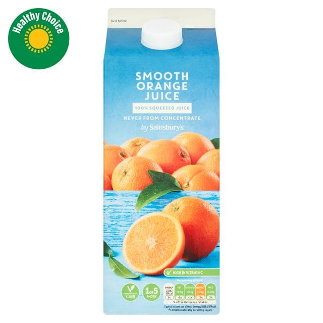 Sainsbury's 100% Pure Squeezed Smooth Orange Juice, Not From Concentrate 1.75L - gallery image 1