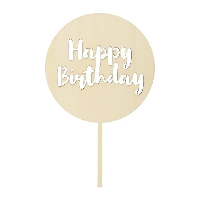 Habitat Kids Happy Birthday Wood Cake Topper - gallery image 1