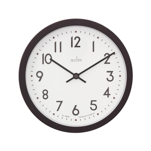 Acctim Elstow Retro Analogue Wall Clock - Black - gallery image 1