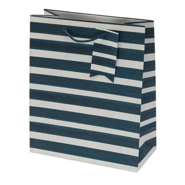Sainsbury's Blue Stripe Medium Present Gift Bag Birthday Celebration - gallery image 1