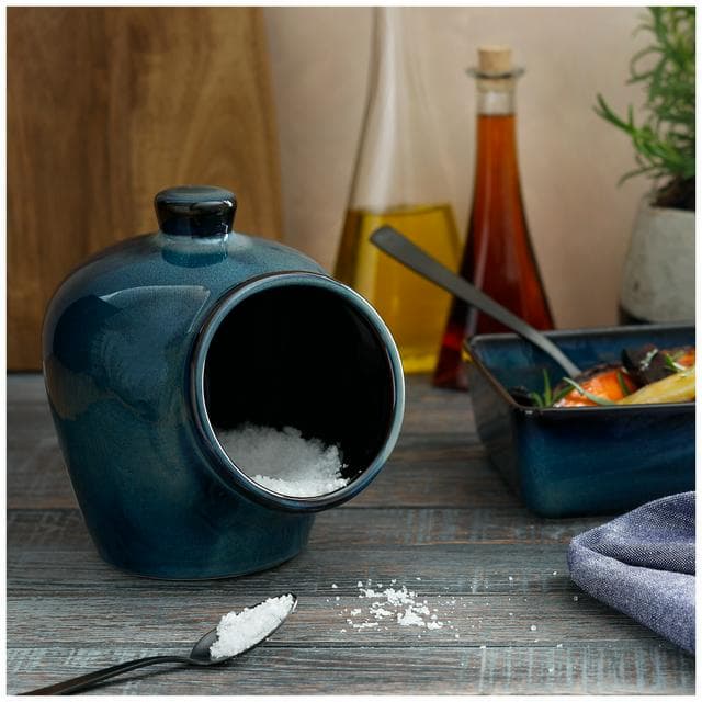 Habitat Stoneware Salt Container - Navy Blue - gallery image 2