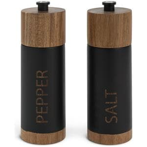 Habitat Acacia Wood Salt and Pepper Mill - Black
