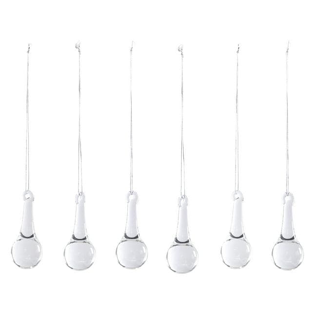 Habitat Pack of 6 Glass Raindrop Decoration - gallery image 1