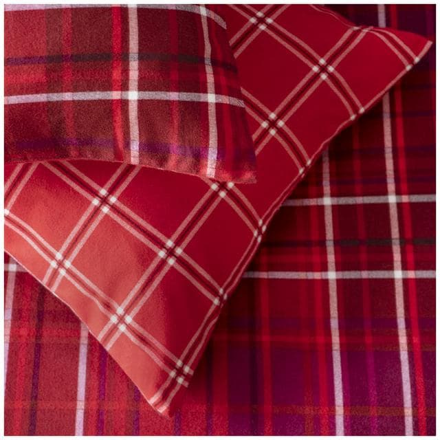 Habitat Xmas Robin Check Bedding Set Red - gallery image 4