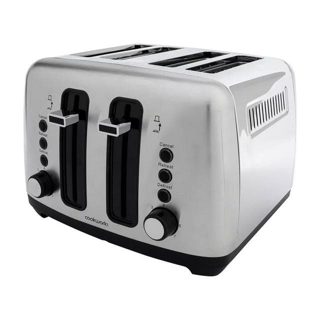 Cookworks 4 Slice Toaster - Stainless Steel - gallery image 1