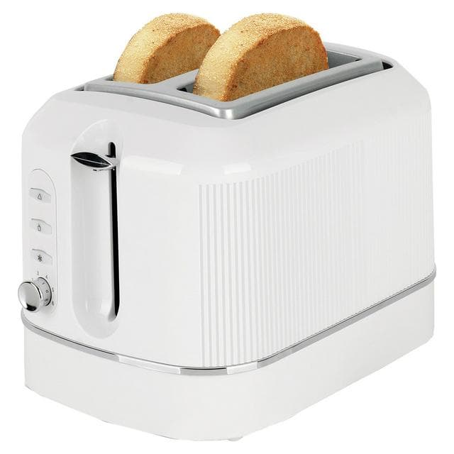 Cookworks Texture Tilly 2 Slice Toaster - White - gallery image 1