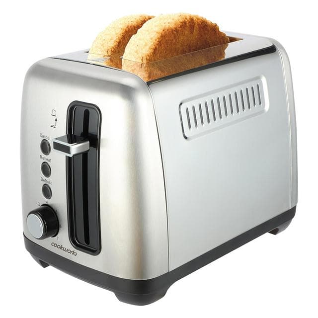 Cookworks 2 Slice Toaster - Stainless Steel - gallery image 1