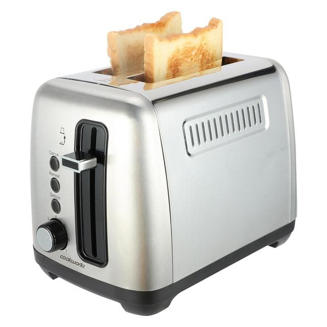 Cookworks 2 Slice Toaster - Stainless Steel - gallery image 2