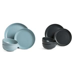 Habitat 12pc Matte Dinner Set - Duck Egg
