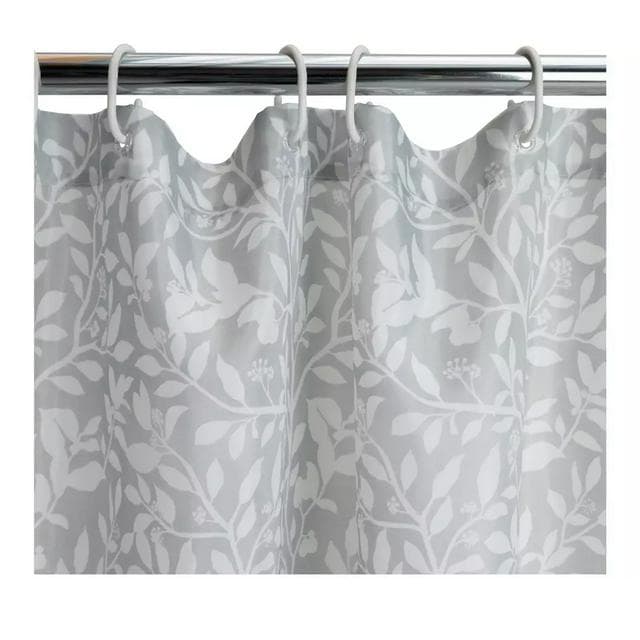 Sainsbury's Home Floral Print Shower Curtain - Grey - gallery image 2