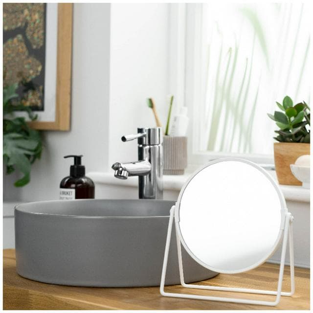 Sainsbury's Home White Metal Round Swivel Mirror - 21x19cm - gallery image 3