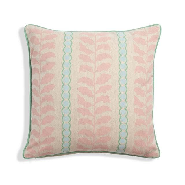 Habitat Panelled Leaf Print Cushion 43x43  - gallery image 1